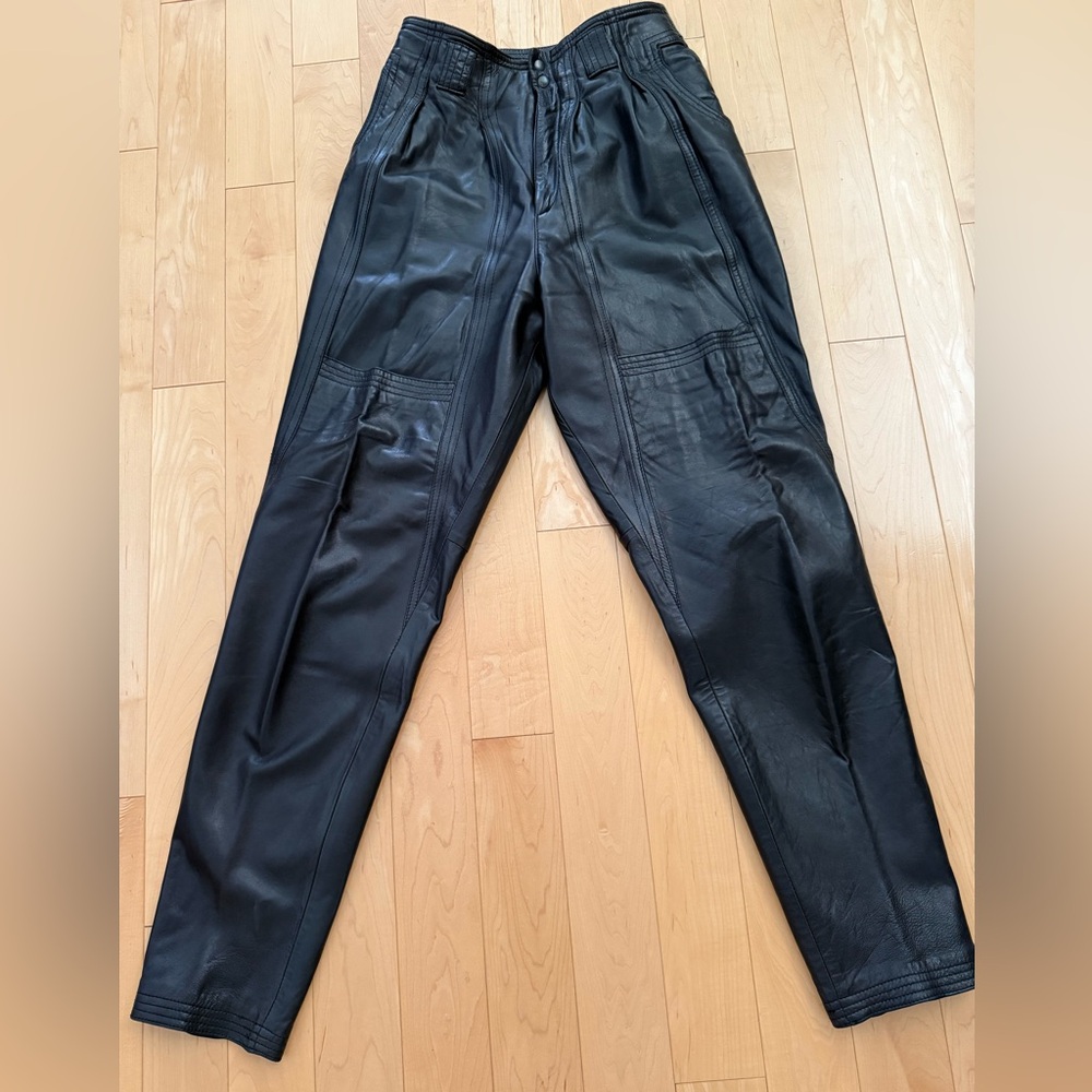 Michael Hoban for North Beach Leather Black Cargo leather pants